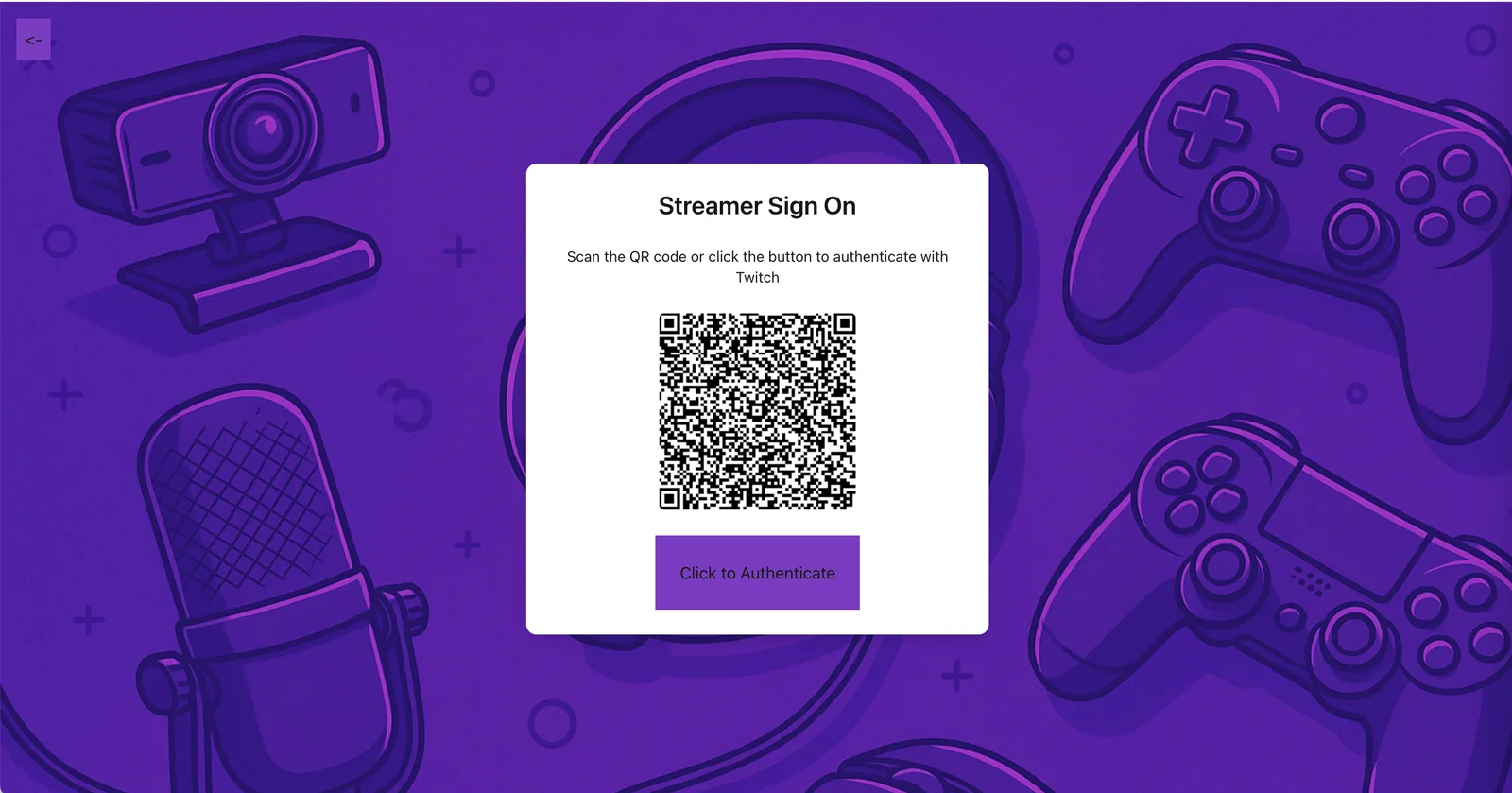 Twitch QR sign-on flow for Creator Control Room